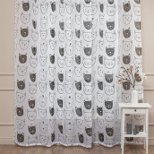 Классические шторы Cat цвет: белый, черный (300х270 см - 1 шт)