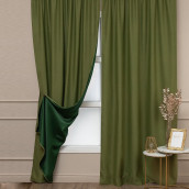 Классические шторы Milan цвет: зеленый (150х270 см - 2 шт)