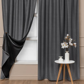 Классические шторы Milan цвет: серый (150х270 см - 2 шт)