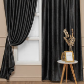 Классические шторы Карисса цвет: черный (150х270 см - 2 шт)
