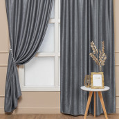 Классические шторы Равиль цвет: серый (150х270 см - 2 шт)