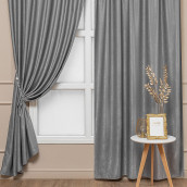 Классические шторы Пандора цвет: серый (150х270 см - 2 шт)