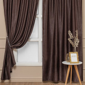 Классические шторы Элфри цвет: коричневый (150х270 см - 2 шт)