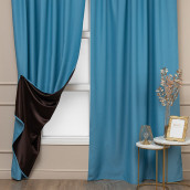 Классические шторы Mirra цвет: бирюзовый (150х270 см - 2 шт)
