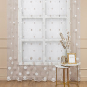 Классические шторы Keisi цвет: белый, брусничный (300х270 см - 1 шт)