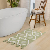 Коврик для ванной Velda цвет: зеленый, белый (60х100 см)