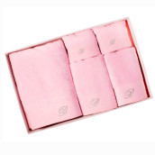 Набор из 5 полотенец Crociera цвет: розовый (40х60 см - 2 шт, 60х110 см - 2 шт, 100х150 см)