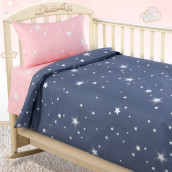 Детское постельное белье Звездное небо цвет: серый, розовый (для новорожденных)