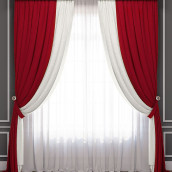 Классические шторы Латур цвет: красный, белый