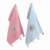 Кухонное полотенце Pera цвет: голубой, розовый (39х65 см - 2 шт)