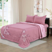 Постельное белье Изида цвет: розовый (семейное (2 одеяла-покрывала))