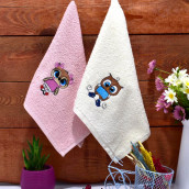 Кухонное полотенце Сова цвет: кремовый, розовый (30х50 см - 2 шт)