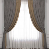 Классические шторы Латур цвет: серый, темно-бежевый