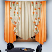 Классические шторы Alexus цвет: оранжевый (280х175 см - 1 шт)