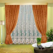 Классические шторы Zebulon цвет: бронзовый (140х250 см - 2 шт)