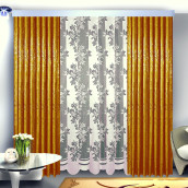Классические шторы Karlee цвет: золотой (150х250 см - 2 шт)