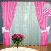 Классические шторы Carroll цвет: розовый (165х250 см - 2 шт)