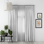 Классические шторы Carmen цвет: светло-серый (150х270 см - 2 шт)