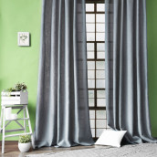 Классические шторы Фиджи цвет: серый (140х270 см - 2 шт)