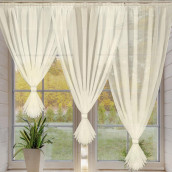 Классические шторы Evita цвет: бежевый (300х180 см - 1 шт)