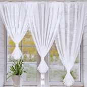 Классические шторы Latona цвет: белый (300х180 см - 1 шт)