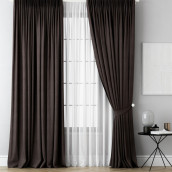 Классические шторы Каспиан цвет: коричневый (170х270 см - 2 шт)