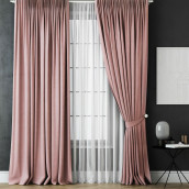 Классические шторы Каспиан цвет: розовый (240х270 см - 2 шт)