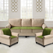 Комплект накидок на диван и два кресла Соты цвет: зеленый
