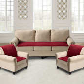 Комплект накидок на диван и два кресла Квадрат цвет: бордовый