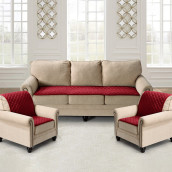 Комплект накидок на диван и два кресла Ромбы цвет: бордовый