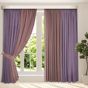 Классические шторы Canvas цвет: фиолетовый, пыльно-розовый