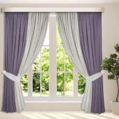 Классические шторы Canvas цвет: фиолетовый, серый