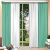 Классические шторы Poletta цвет: белый, бирюзовый