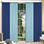 Классические шторы Belinda цвет: синий, голубой