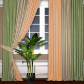 Классические шторы Mavia цвет: оливковый, кофейный, персиковый
