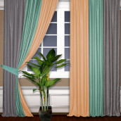 Классические шторы Римини цвет: серый, бирюзовый, персиковый