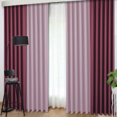 Классические шторы Lorena цвет: бордовый, розовый