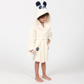 Детский банный халат Панда цвет: кремовый