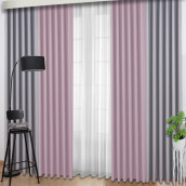 Классические шторы Romilia цвет: серый, розовый