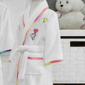 Детский банный халат Rainbow цвет: бело-розовый