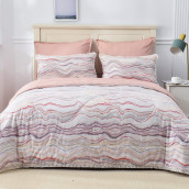 Постельное белье с одеялом-покрывалом Shanika цвет: розовый, белый
