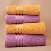 Набор из 4 полотенец Harmonika цвет: розово-бежевый, светло-фиолетовый (50х80 см - 2 шт, 70х130 см - 2 шт)