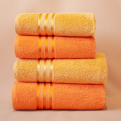 Набор из 4 полотенец Harmonika цвет: оранжевый, розово-бежевый (50х80 см - 2 шт, 70х130 см - 2 шт)
