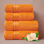 Набор из 4 полотенец Harmonika цвет: оранжевый (50х80 см - 2 шт, 70х130 см - 2 шт)