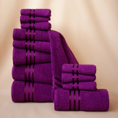 Набор из 12 полотенец Harmonika цвет: пурпурный (30х50 см - 6 шт, 50х80 см - 4 шт, 70х130 см - 2 шт)