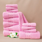 Набор из 12 полотенец Harmonika цвет: розовый (30х50 см - 6 шт, 50х80 см - 4 шт, 70х130 см - 2 шт)