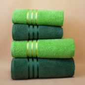 Набор из 4 полотенец Harmonika цвет: темно-зеленый, зеленый (50х80 см - 2 шт, 70х130 см - 2 шт)