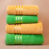Набор из 4 полотенец Harmonika цвет: зеленый, розово-бежевый (50х80 см - 2 шт, 70х130 см - 2 шт)