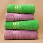Набор из 4 полотенец Harmonika цвет: зеленый, светло-фиолетовый (50х80 см - 2 шт, 70х130 см - 2 шт)