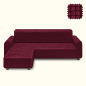Чехол на угловой диван (левый угол) оттоманка Dolley цвет: бордовый (240 см)